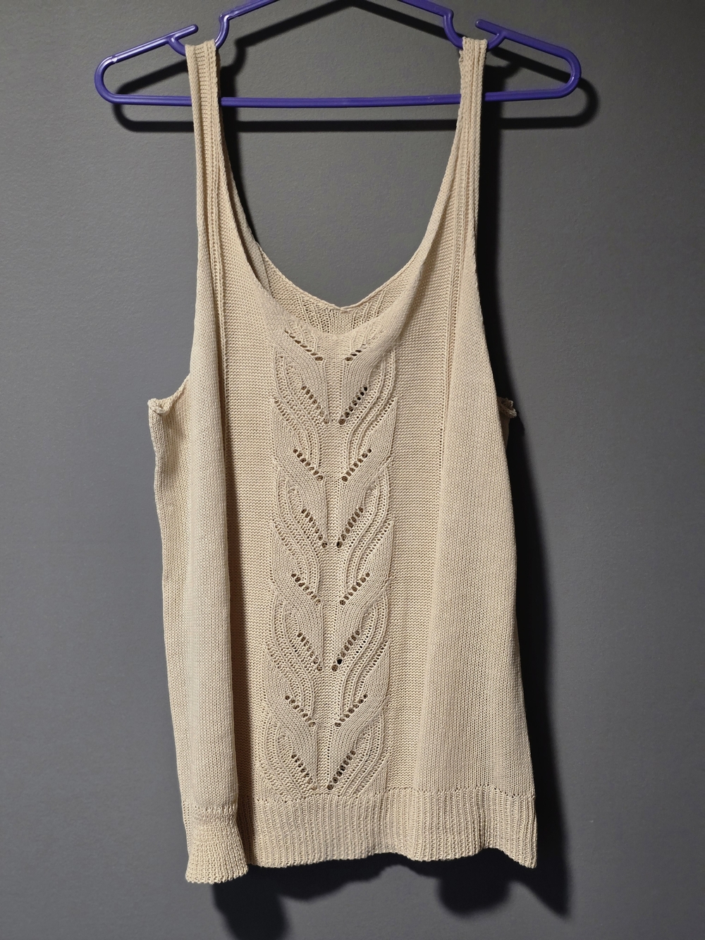 Delicate Chevron Knit Openwork Tank For A Vintage, Breezy, Effortless Feel. - Picture 2 of 6